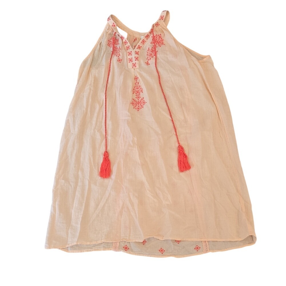 Anthropologie Mermaid‎ Collection Peach Embroidered Tassel Dress – XS